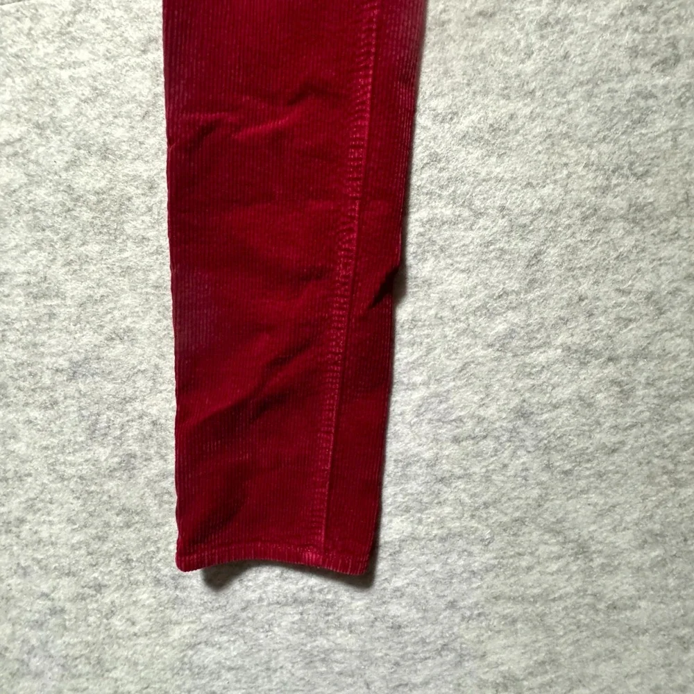 Ralph Lauren Women's Size 4 Red Corduroy Straight Leg Pants Pocket Logo
